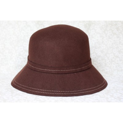 Magid Hats 's Hat Bucket Flapper Brown Felt Size Fitted 7 3/8  eb-04854852